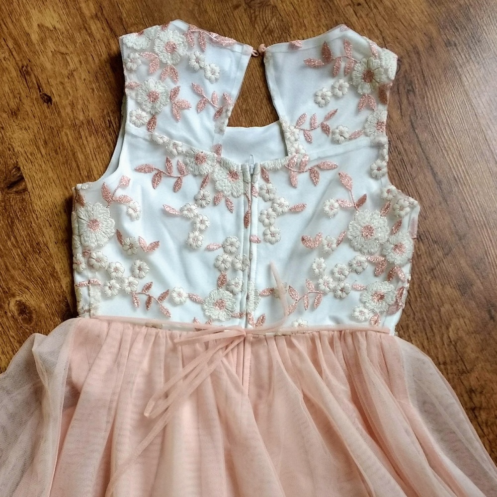 โHPโ๐๐๐ Beautiful Girl's Blush Pink Peach Dress - Picture 6 of 8
